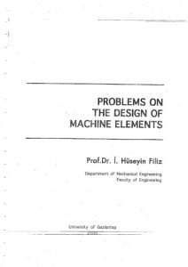 Problems Of The Design Of Machine Elements, 2000