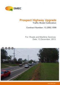 Prospect Highway Upgrade Traffic Model Calibration, 2013